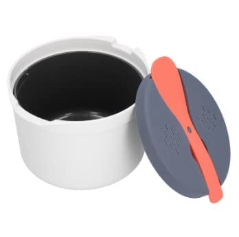 Olla arrocera para microondas de 2 capas, tamaño mediano, multifunción, con tapa de filtro, cuchara para 3-4 personas, especialmente diseñada para microondas, utensilios de cocina para el hogar