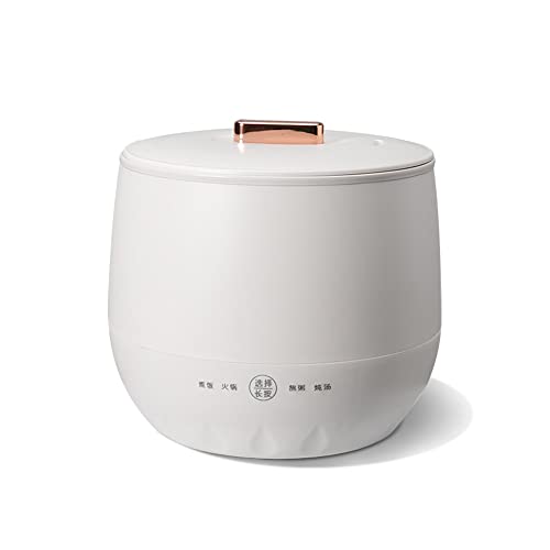 Olla Arrocera Eléctrica 1.6L, Mini Arrocera For 1-2 Personas, Con Revestimiento De Cerámica Antiadherente Y Tapa De Acero Inoxidable, Olla Caliente For Apartamento/cocina Pequeña (Color : Wei�)