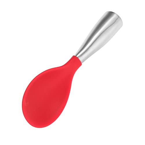 Luxshiny 1 Pieza De Cuchara De Arroz Utensilio De Silicona Cucharas De Sopa Chinas Olla Arrocera De Acero Inoxidable Cuchara De Servidor De Arroz Cuchara De Arroz Antiadherente