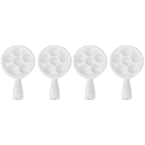 RAKUTE 6 uds. Bandejas for el hogar, herramienta for hacer alimentos comestibles, cerámica, aperitivos redondos for servir, caracoles divididos, plato de conchas a la parrilla, bandeja for microondas,