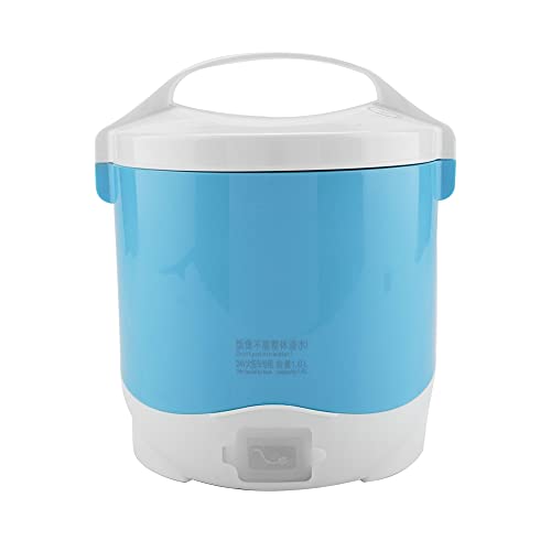 Olla arrocera multifuncional portátil eléctrica de 24V 180W 1.6L, olla de arroz para alimentos, olla de granos de arroz para coches, camiones(azul)