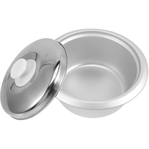 Alipis Olla Arrocera Olla Interior Tanque De Cocina De Metal Calentador De Arroz Dentro Contenedor Reemplazo Con Tapa Suministro De Olla Eléctrica Para Gachas Yogur Sopa Pastel Plata