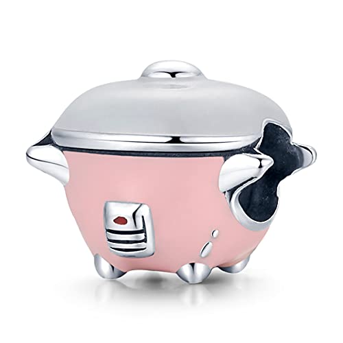 Abalorio de plata de ley 925 con esmalte de color acogedor, para arrocera, tostadora y secador de pelo, para pulsera