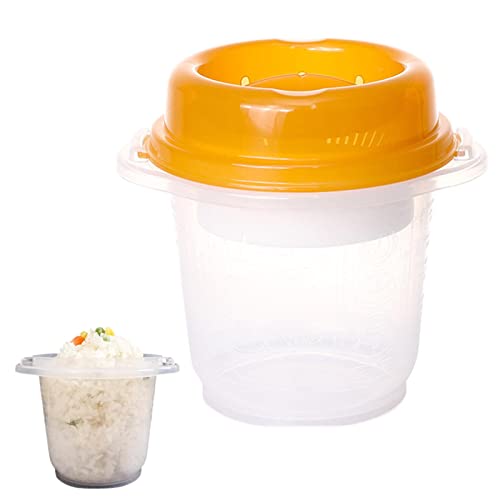 Olla arrocera al vapor para microondas,Pequeño Olla Sin BPA Fácil De Usar - Microondas Arroz Y Olla De Pasta, Olla De Vapor De Alimentos PE Microondas Utensilios De Cocina Aislamiento Maodom