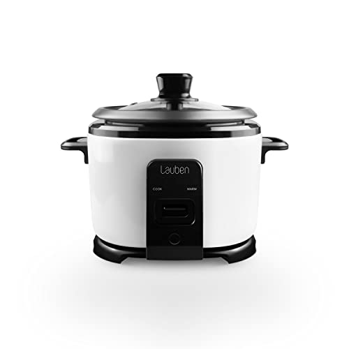 Lauben Rice Cooker 1000WB - Arrocera (1 L, con revestimiento antiadherente, potencia 400 W, función Keep-Warm, luces LED de control, tapa de cristal templado con válvula)