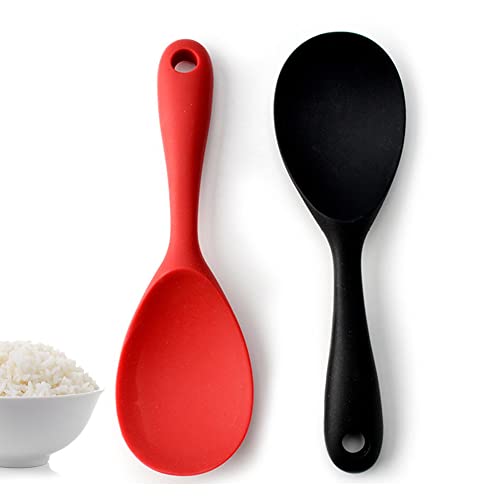 Wenxiaw Cuchara de Silicona para Servir Arroz Cuchara de Arroz Antiadherente Cuchara de Servir Resistente Al Calor Cuchara de Silicona Se Puede Colgar, para Arroz, Puré De Patatas o Más