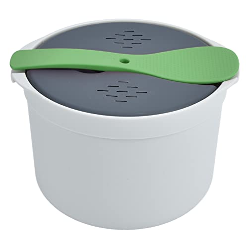 Arrocera, Microondas Juego de Olla Arrocera 2L Grado Alimenticio PP Operación Simple para Microondas para Cocina(verde)