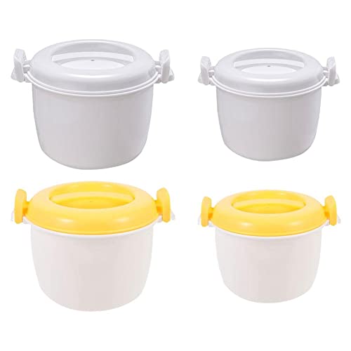 S-JIANG Olla de arroz multifuncional para microondas, recipiente pequeño para almuerzo, utensilios de cocina para horno microondas