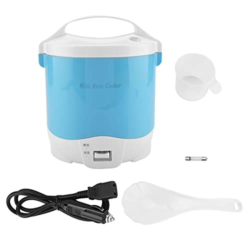 TOPINCN Vaporizador de Alimentos, vaporizador de Alimentos Multifuncional portátil eléctrico de 24V 180W 1.6L Olla arrocera para automóviles(Azul)
