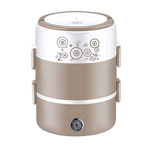 Artefacto De Arroz Caliente Multifunción Portátil De Acero Inoxidable Mini Arrocera Cocina Enchufable, Fiambrera Eléctrica De 3 Capas PARA Preservación Del Calor, Cocina