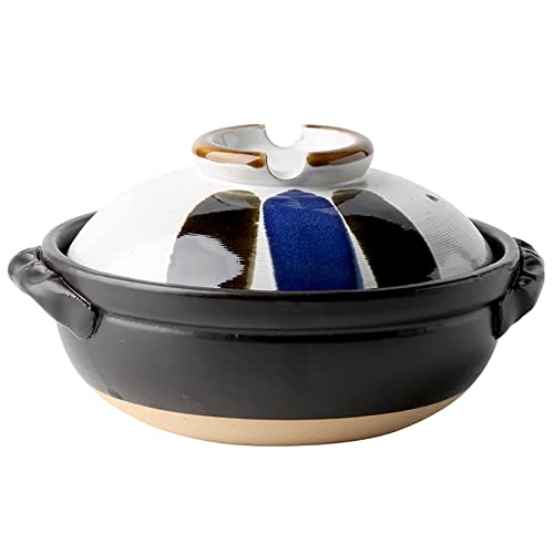 Olla Caliente De Cerámica Colorida Japonesa, Cazuela Resistente Al Calor Con Tapa, Olla De Barro Redonda Pequeña, Olla Arrocera Para Fideos De Sopa De Estofado,0.9L