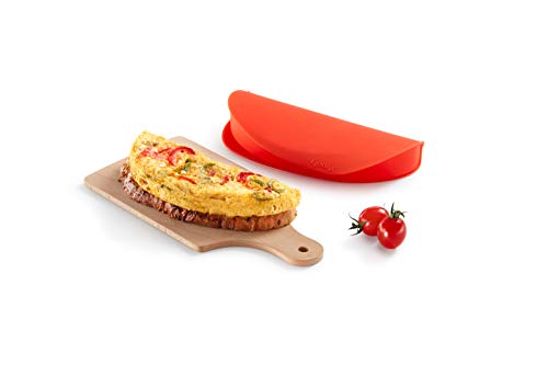 Lékué Olla para hacer tortillas para microondas, roja, 0,4 l