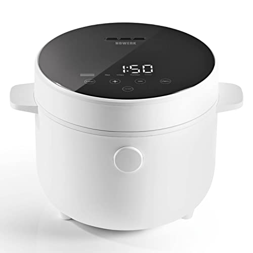 N8WERK Arrocera digital 2 L | 5 programas | pantalla táctil | sin pegarse ni hervir | función automática de mantenimiento en caliente y protección contra sobrecalentamiento | Blanca