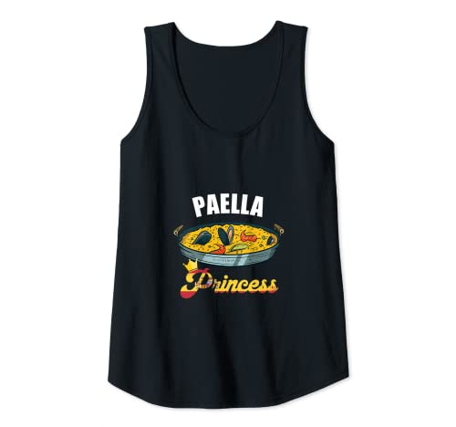 Mujer Paella Princess - Arrocera española para mariscos y mariscos Camiseta sin Mangas