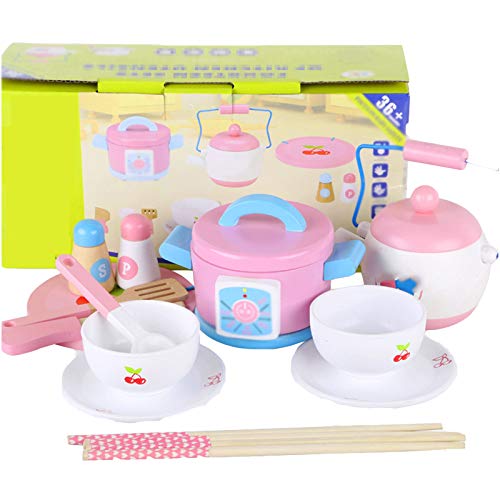 Juego De Juguetes De Cocina para Niños, Vajilla De Simulación, Olla Arrocera, Olla De Juguete para Cocinar, Olla De Sopa, Bloques De Construcción, Juguetes Educativos para Niños 14PCS