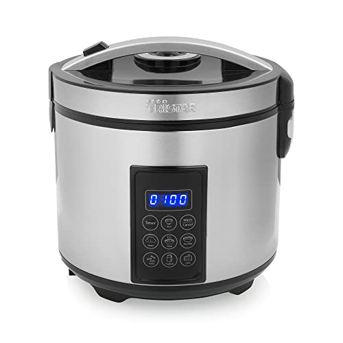 Tristar RK-6138 Olla digital arrocera y de vapor, capacidad de 2,2 L, 7 posiciones preprogramadas