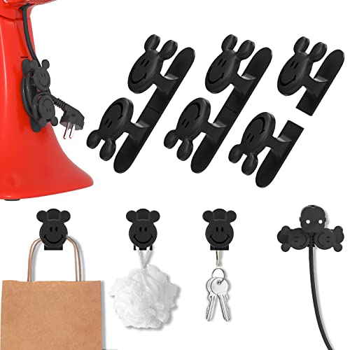 NICEKOOL Organizadores de Cables Electrodomésticos - Soporte de Cable Adhesiva 3 Piezas Envoltura de Cable Cocina Organizador Cable para Mezcladora Freidora Cafetera Olla Arrocera, Negro