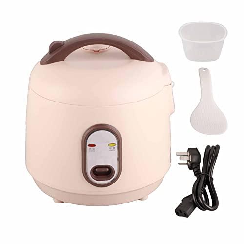 Mini Arrocera, Arrocera de Viaje Pequeña Portátil de 2 L con Olla Antiadherente Extraíble y Función de Mantener Caliente, Vaporera Eléctrica para Cocinar Sopa, Arroz, Guisos, Avena (Blanco)