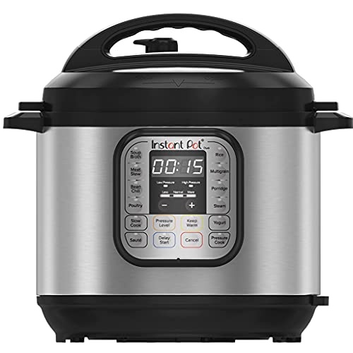 Instant Pot Olla inteligente Duo 7 en 1, 5.7 L, olla a presión, olla de cocción lenta, olla arrocera, sartén para saltear, yogures, vaporizador y calentador de alimentos, acero inoxidable cepillado