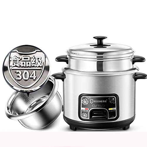 Olla arrocera electrica Olla arrocera (2litros / 400W / 220V) Hogar Inteligente Multifunción Inoxidable de acero inoxidable Cuchara interior Olla Vaporera y taza de medición Los pequeños electrodomést