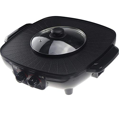 UMBRANDED Barbacoa coreana doble Pot Sartén de arrocero, multiusos, 1700 W, clase energética A, color negro