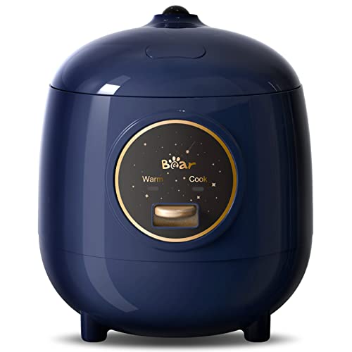 Bear 1,2L Arrocera de Oso 2 Tazas, con Función de Olla Desmontable y no Pegajosa, con un Solo Clic Para Calentar la Mini Olla Arrocera, Para Guisar Cereales y Verduras