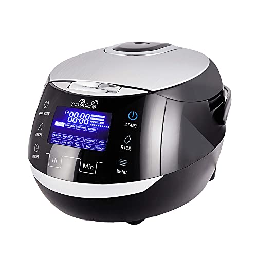 Yum Asia Sakura Olla arrocera con cuenco de cerámica y lógica difusa avanzada (8 tazas, 1,5 litros) 6 funciones de cocción de arroz, 6 funciones de multicocina, pantalla LED Motouch, 220-240V EU