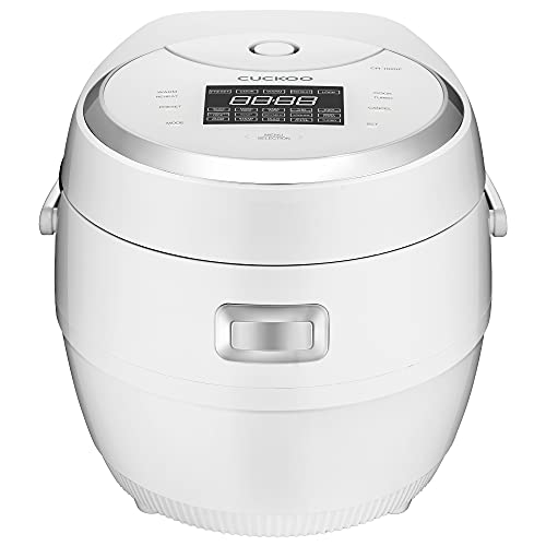 Cuckoo CR-1020F 10 tazas Micom Arrocera y calentador, 16 opciones de menú, olla interior antiadherente, color blanco