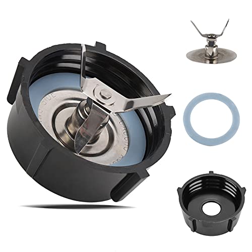 Piezas Repuesto de Licuadora, Haofy Cuchilla de Batidoras de Acero Inoxidable de 4 Puntas, Compatible con Licuadora Oster Osterizer, con Base de Cuchilla Tapa Inferior y Anillo de Sellado de Silicona