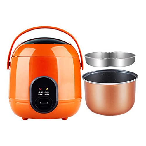Olla Arrocera Pequeña 1.2L Olla Arrocera Eléctrica Olla Interior Antiadherente Completamente Automática Para 1-2 Personas,Naranja
