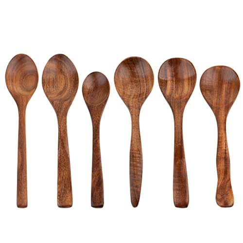 NOGRAX 6 uds. Suministros japoneses for niños, patatas fritas largas, ensalada, aperitivos, cucharón de color, cucharadita, postre, postres, leche de bambú, cucharas de café, hielo, restaurante, vajil