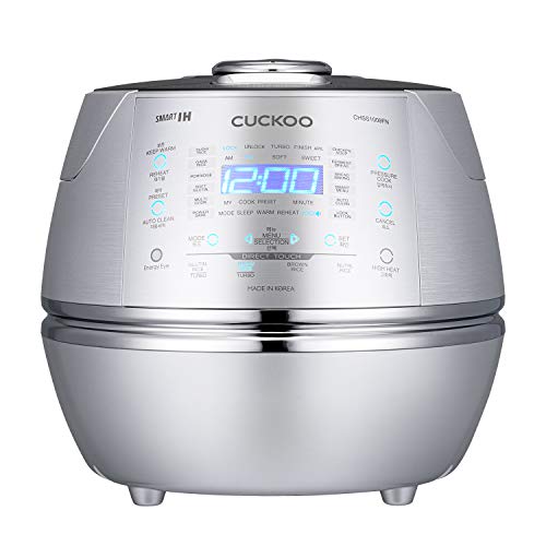 CUCKOO CRP-CHSS1009FN Rice Cooker - Arrocera a presión de vapor (1,8 l, 10 tazas, tecnología de calefacción por inducción IH, programable, arroz GABA, tecnología DSP | válvula de vapor de seguridad