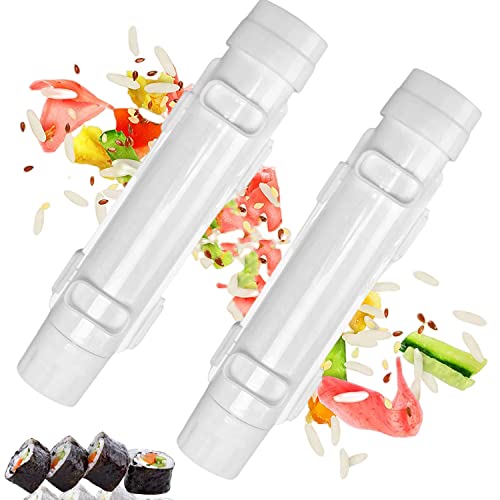 HIQE-FL 2 Piezas DIY Sushi Roller Machina,Kit Sushi Maker Bazooka,Sushi Bazooka,Máquina de Rodillos de Sushi,Máquina para Hacer Sushi,Máquina para Hacer Sushi,Accesorios de Cocina Herramienta Sushi