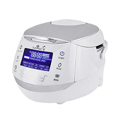 Yum Asia Sakura Olla arrocera con cuenco de cerámica y lógica difusa avanzada (8 tazas, 1,5 litros) 6 funciones de cocción de arroz, 6 funciones de multicocina, pantalla LED Motouch, 220-240V EU