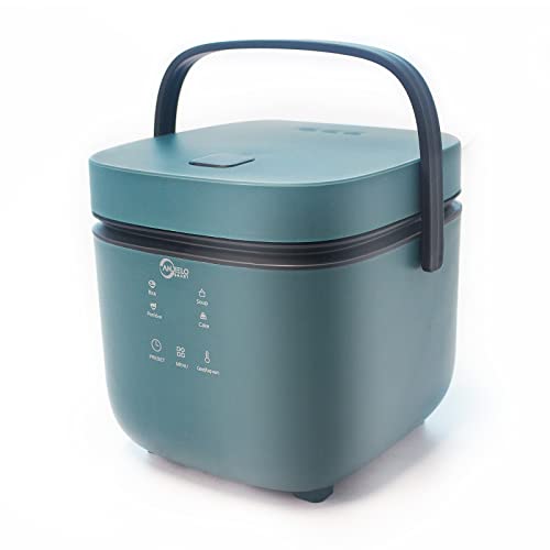 Mini Arrocera de 1 Litros, Para 1-2 Personas, Admite Preconfiguración y Mantiene el Calentamiento, 4 Funciones Multicocina para Hacer Arroz, Sopa, Avena, Pastel