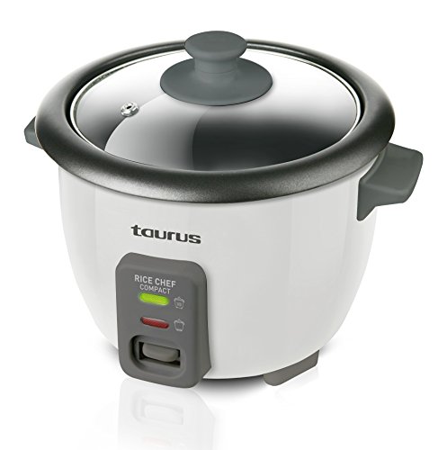 Taurus RICECHEFCOMPCT Arrocera Rice Chef Compact 300W, 0.6L, 2-3 Raciones, 300 W, 0.6 litros, Plástico, Blanco