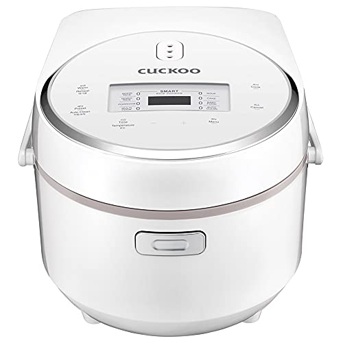 Cuckoo CR-0810F 8 tazas Micom Arrocera y calentador, 9 opciones de menú, olla interior antiadherente, color blanco