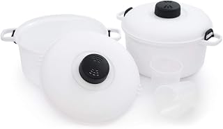 Quick Cook Pro Olla Multiusos Cocina al Vapor en Microondas, Blanco, Capacidad 2,8 Litros, 20 cm