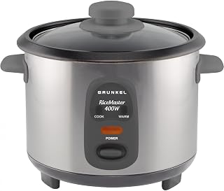 Grunkel Arrocera - RC-06L - 0,6L, 300W, función mantener calor, interior antiadherente y tapa de cristal