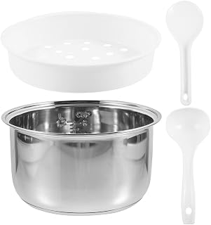 Operitacx Arrocera de acero inoxidable, olla interior, repuesto para estufa de cocina, arrocera, 3 litros