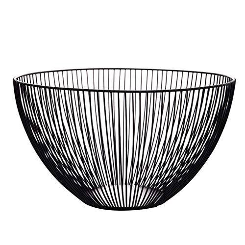 LinZX Compras de Escape Creativa Plato de Fruta, cestas de Fruta Plato cestas de Fruta Nacional de Hierro,Black