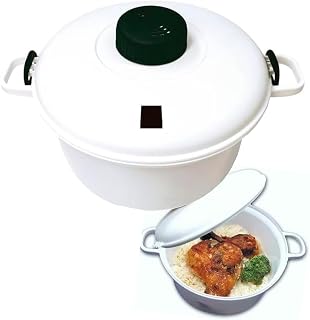Suinga Olla a Presión para Microondas 2,8 L – Recipiente silicona cocinar microondas, arrocera microondas/cocedor de arroz microondas, vaporera microondas para cocinar al vapor