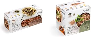 Lékué Recipiente para cocinar Quinoa, Arroces y Cereales, 1 Litro + Recipiente Quick Pasta, 1500 ml, Polipropileno