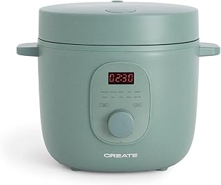 CREATE/RICE COOKER STUDIO/Arrocera eléctrica multifunción 2L verde sage/Programable hasta 24h. prepara tartas. guisos o sopas. función de mantener el calor. 400W