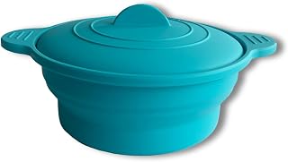 Vaporera Silicona Plegable 1200ml Horno y Microondas | Estuche Vapor Plegable, Para Horno Y Microondas, Cocinar Al Vapor y Horno, Fácil De Guardar y Limpiar