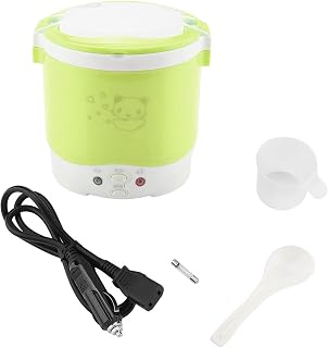 Olla arrocera eléctrica portátil de 24 V, 140 W, 1 litro y vaporizador de alimentos, compatible con vehículos de 24 V, verde (Verde)