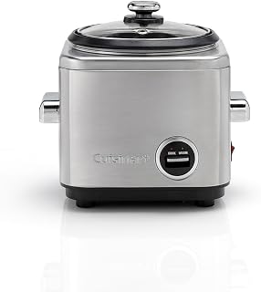Cuisinart Arrocera multifunción | Cocina al vapor con función de mantenimiento del calor | Cable retráctil | cesta antiadherente de acero inox sin BPA | Hasta 400g de arroz, 6 Raciones