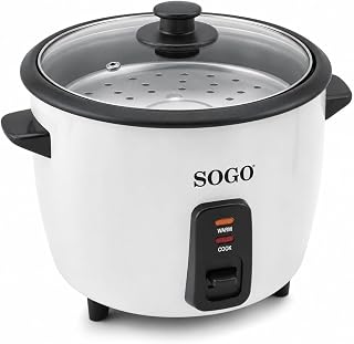 SOGO Arrocera Eléctrica 1,5L Blanca para Cocina Saludable - Olla Arrocera Eléctrica Antiadherente con Función Mantener Caliente - Rice Cooker Compacta Ideal para Arroces de Precisión y Sushi