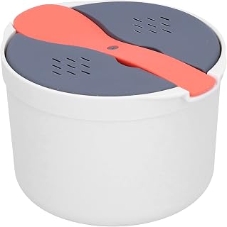 Pilipane Olla Arrocera para Microondas, Cocedor De Pasta De 2 Capas Apto para Microondas, Juego De Vaporizador De Verduras, Utensilios De Cocina Todo En Uno para Quinua, Pollo, Avena Y Sopas, Sin BPA