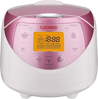 CUCKOO CR-0631F - Arrocera Micom de 6 tazas (sin cocinar) / 12 tazas (cocinada) con olla interior antiadherente, 7 modos de menú, pantalla LCD, tecnología de lógica difusa, limpieza automática